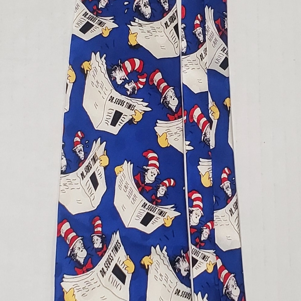 Dr. Seuss Blue Cat In Hat Tie